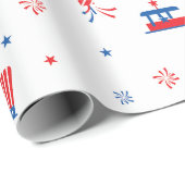 4 juli Stickers Patroon Cadeaupapier (Rol Hoek)
