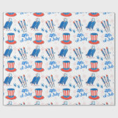 4 juli Stickers Patroon Cadeaupapier (Vlak)