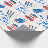 4 juli Stickers Patroon Cadeaupapier (Hoek)