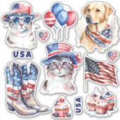 4 juli Stickers - USA Independence Day (Voorkant)