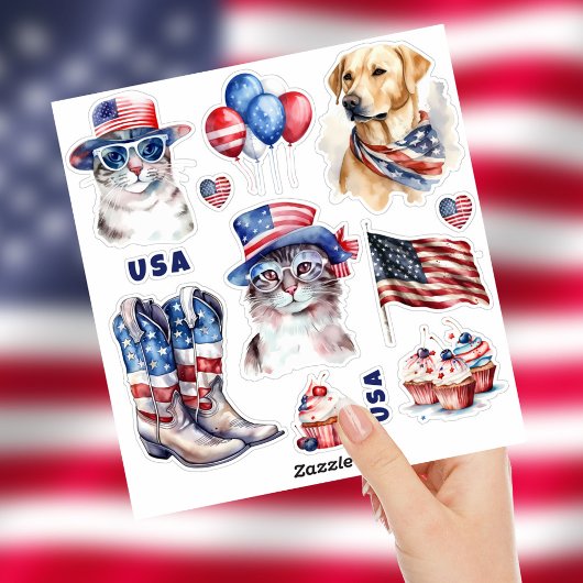 4 juli Stickers - USA Independence Day