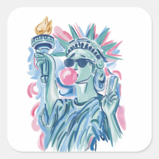 4 juli-stickers vierkante sticker