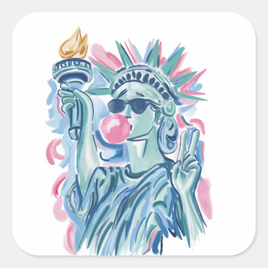 4 juli-stickers vierkante sticker (Voorkant)