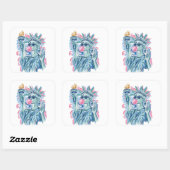 4 juli-stickers vierkante sticker (Vel)