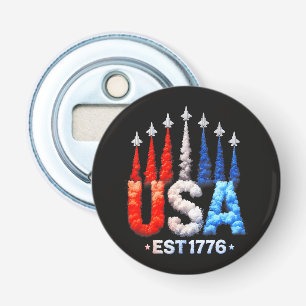 4 juli straaljagers Usa patriottisch Button Flesopener