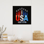4 juli straaljagers Usa patriottisch Poster (Keuken)