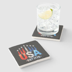 4 juli straaljagers Usa patriottisch Stenen Onderzetter