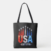 4 juli straaljagers Usa patriottisch Tote Bag (Achterkant)