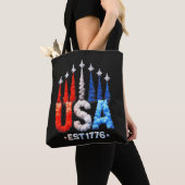 4 juli straaljagers Usa patriottisch Tote Bag (Dichtbij)