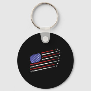 4 juli straalvliegtuig Amerikaanse vlag Patriottis Sleutelhanger