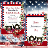 4 juli Strepen  Theepot Afternoon High Tea Kaart