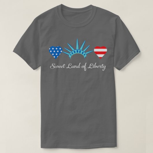 4 juli Sweet Land of Liberty T-shirt (Design voorkant)