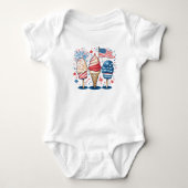 4 juli Sweet USA Ice Cream Baby Bodysuit (Voorkant)