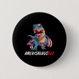 4 juli T rex America Dinosaur Independence Day P Ronde Button 5,7 Cm