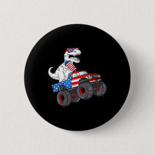 4 juli t rex dino Trex dinosaur Monster Truck Ronde Button 5,7 Cm