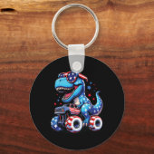 4 juli t rex dino Trex dinosaur Monster Truck Sleutelhanger (Voorkant)