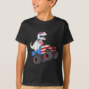 4 juli t rex dino Trex dinosaur Monster Truck T-shirt