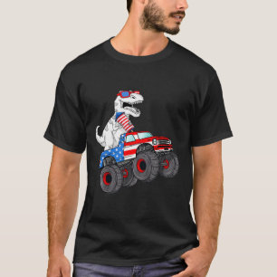 4 juli t rex dino Trex dinosaur Monster Truck T-shirt