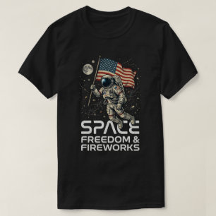 4 juli T-shirt: astronaut Ruimte Vrijheid Grafisch T-shirt
