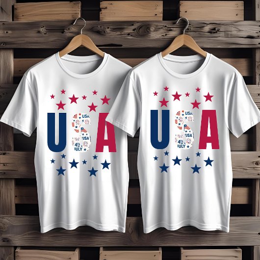 4 juli T-shirt met sterren