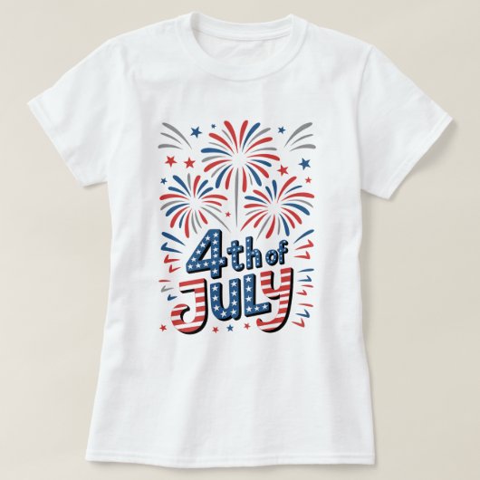 4 juli T-shirt, Onafhankelijkheidsdag van de Veren T-shirt (Design voorkant)