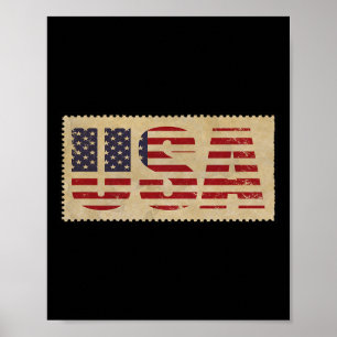 4 juli T-shirt Usa Vlag Verenigde Staten Onaafhank Poster