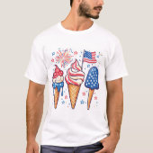 4 juli T-shirt van Ice Cream Mannen (Voorkant)