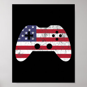 4 juli T-shirt videospel Gamer Kinderen Jongens Ma Poster