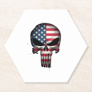 4 juli T-shirt voor vrouwen mannen Amerikaanse vla Kartonnen Onderzetters