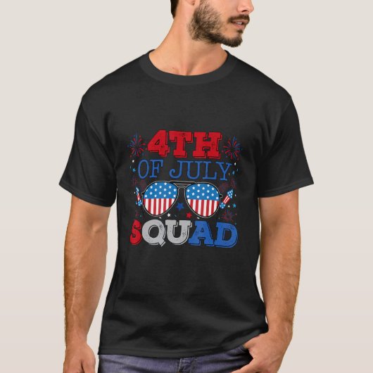 4 juli-team Coole patriottische bemanning T-shirt (Voorkant)