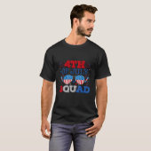 4 juli-team Coole patriottische bemanning T-shirt (Voorkant volledig)