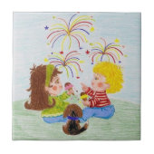 4 juli tegel tegeltje (Voorkant)