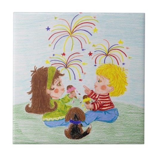 4 juli tegel tegeltje (Voorkant)