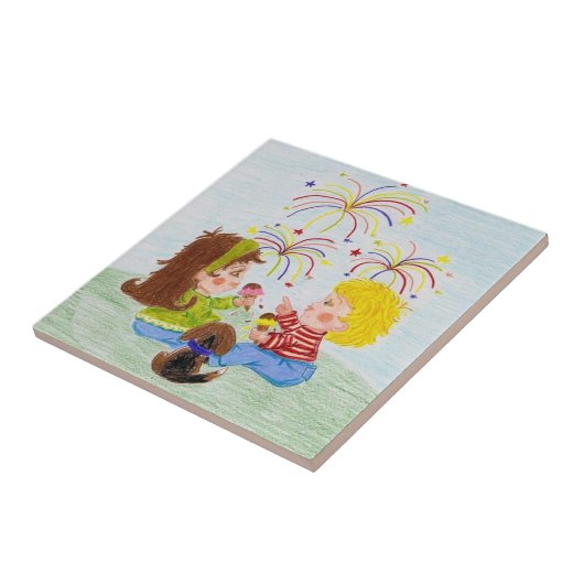 4 juli tegel tegeltje (Zijkant)