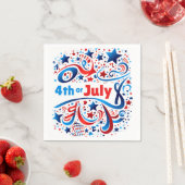 4 juli Tekst & Sterren Patriottische Viering Servet (Insitu)