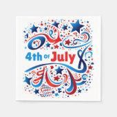 4 juli Tekst & Sterren Patriottische Viering Servet (Voorkant)