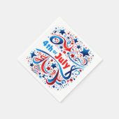 4 juli Tekst & Sterren Patriottische Viering Servet (Hoek)