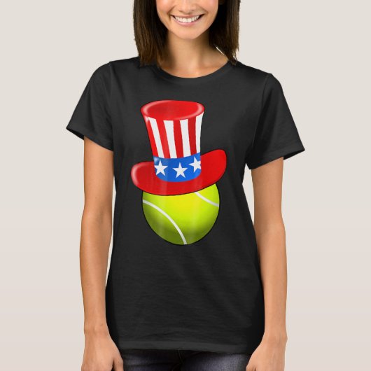 4 juli Tennis Uncle Sam Ha T-shirt (Voorkant)