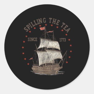 4 juli thee morsen sinds 1773 geschiedenis te ronde sticker