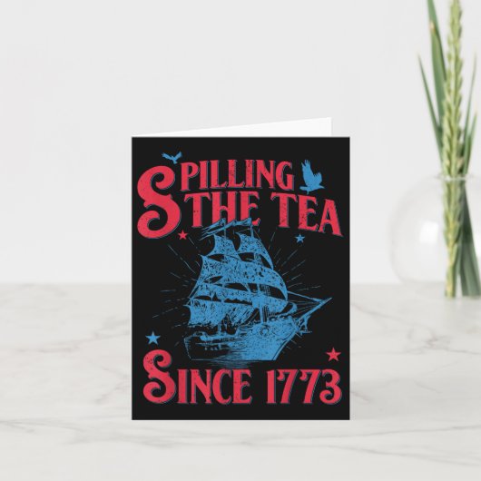 4 juli thee morsen sinds 1773 grappig retro kaart (Voorkant)