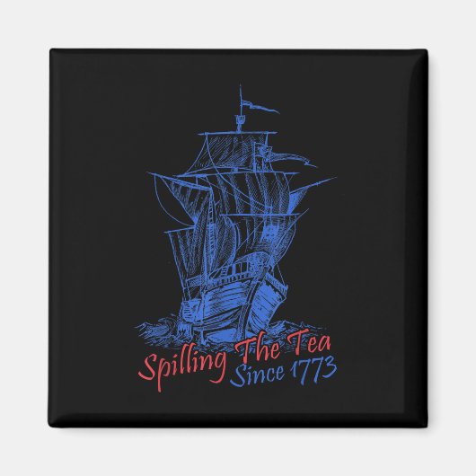 4 juli thee morsen sinds 1773 grappig retro magneet (Voorkant)