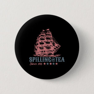 4 juli thee morsen sinds 1773 grappig retro ronde button 5,7 cm