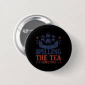 4 juli thee morsen sinds 1773 grappig retro ronde button 5,7 cm (Voorkant /achterkant)