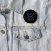 4 juli thee morsen sinds 1773 grappig retro ronde button 5,7 cm (In situ)