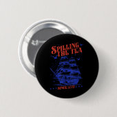 4 juli thee morsen sinds 1773 grappig retro ronde button 5,7 cm (Voorkant /achterkant)