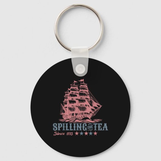 4 juli thee morsen sinds 1773 grappig retro sleutelhanger (Voorkant)