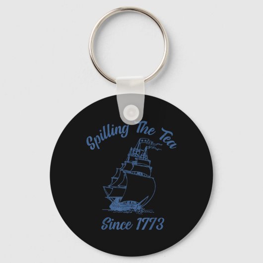4 juli thee morsen sinds 1773 grappig retro sleutelhanger (Voorkant)