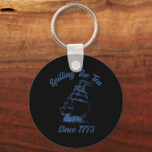 4 juli thee morsen sinds 1773 grappig retro sleutelhanger (Voorkant)