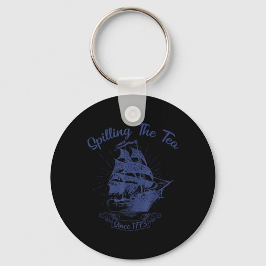 4 juli thee morsen sinds 1773 grappig retro sleutelhanger (Voorkant)
