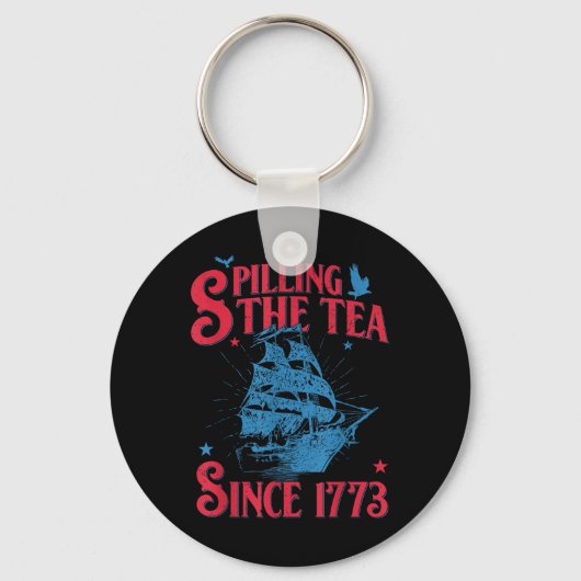 4 juli thee morsen sinds 1773 grappig retro sleutelhanger (Voorkant)